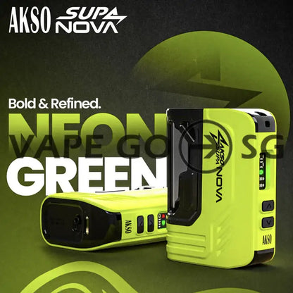 AKSO-SUPA-NOVA-PRO-12000-BATTERY-DEVICE-COLOR-NEON-GREEN-SINGAPORE-VAPEGOSG